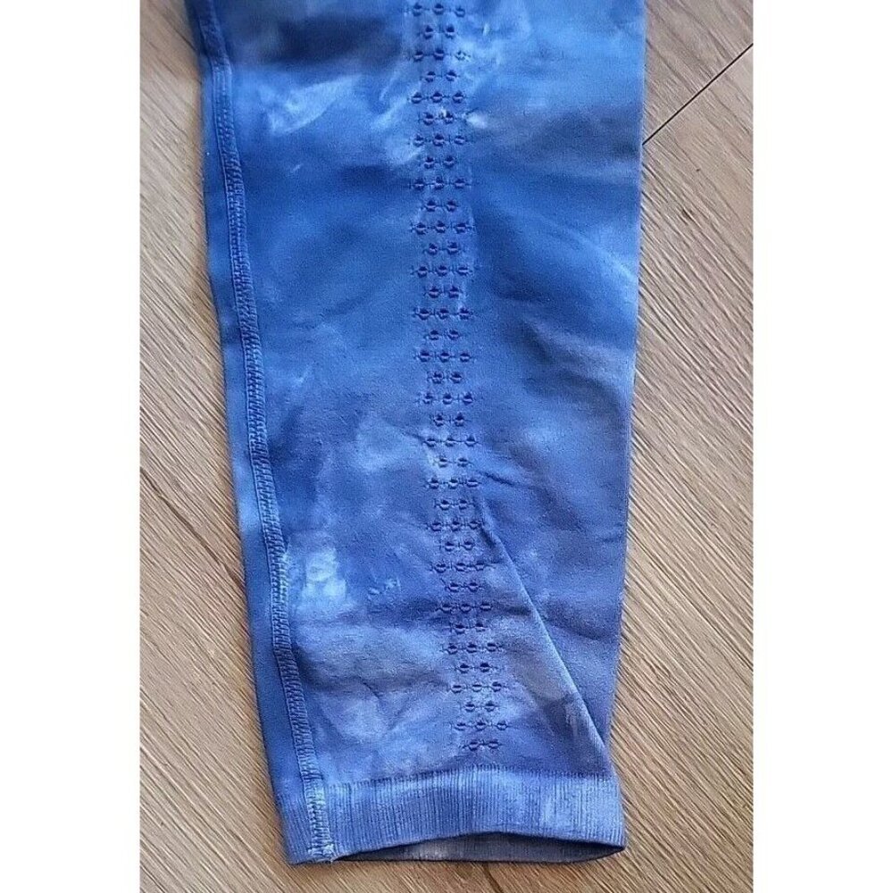 Free People Tie Dye Cropped Leggings Blue,‎ With Cut-outs Size Small - Picture 7 of 9